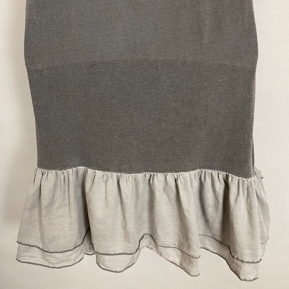 Splendid Dress Ruffle Mini Dropped Waist Sz Small Supima Cotton Gray Lightweight - Picture 8 of 10